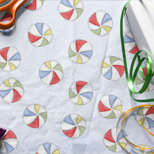 Papier Mousseline Belle Piscine Fête Whimsical Beach Balls Coloré