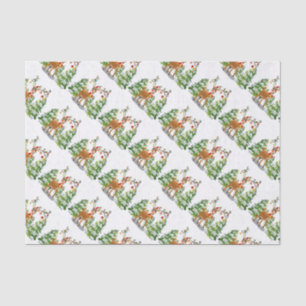 Papier Mousseline Belle renne dans la neige