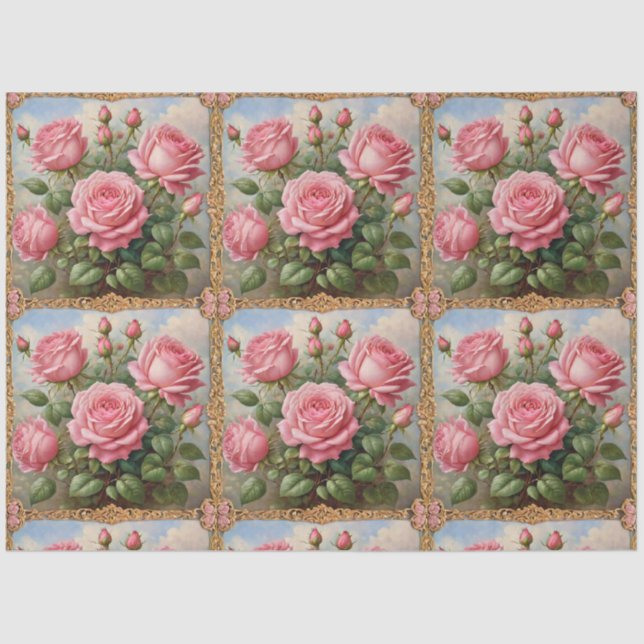 Papier Mousseline Belle rose Roses Collection moderne (Recto)