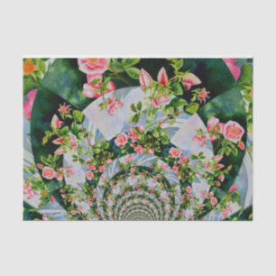 Papier Mousseline Belle roses roses rouges rétro aquarelle fleurie