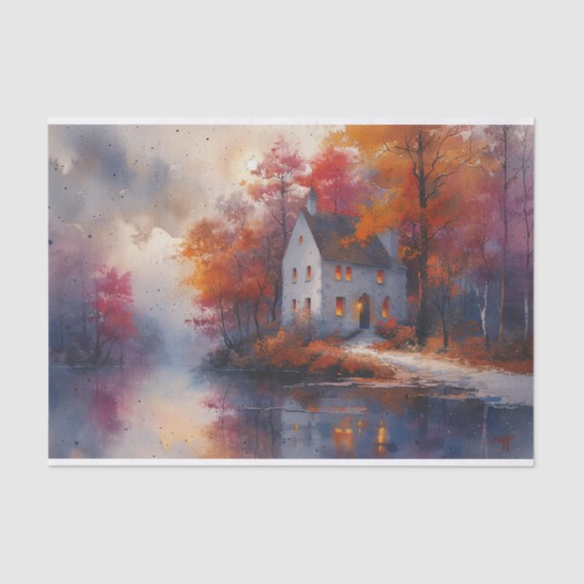 Papier Mousseline Belle scène d'automne (Recto)