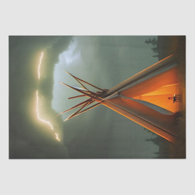 Papier Mousseline Belle Teepee dans une nuit orageuse (Recto)