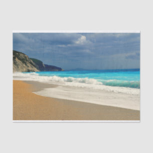 Papier Mousseline Belle Turquoise Bleue Mer Tropicale Photographie