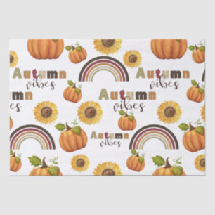 Papier Mousseline Belle Vintage Automne Florale Vibes Citrouille