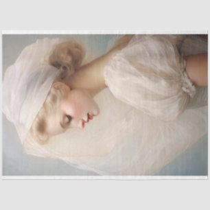Papier Mousseline Belle Voile Blanche Lady et Découpage Robe