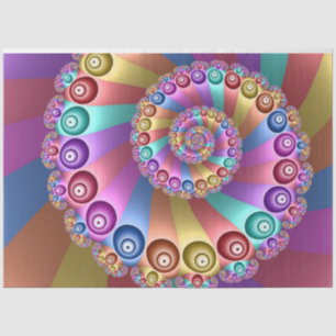 Papier Mousseline Belles couleurs arc-en-ciel Art fractal Abstrait