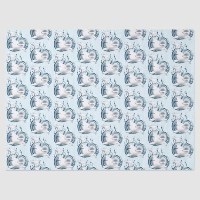 Papier Mousseline Beluga Whale Blue (Recto)