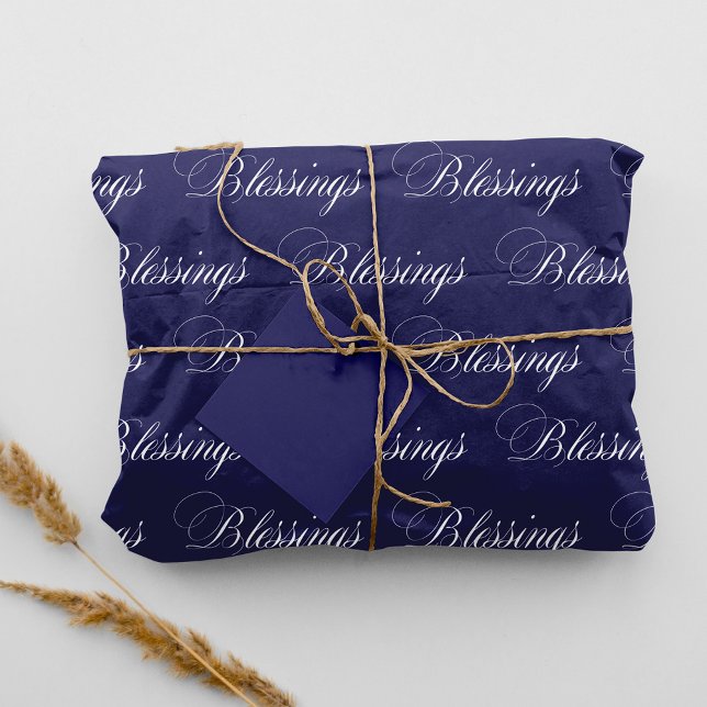 Papier Mousseline Bénédiction de police cursive Royal Blue (Créateur téléchargé)