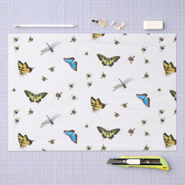 Papier Mousseline Beneficial Garden Insects Pattern (Artisanat)