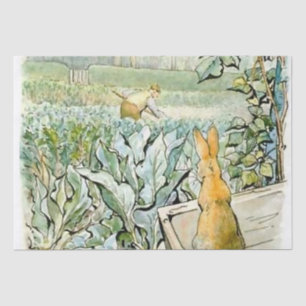 Papier Mousseline "Benjamin Bunny Watches Farmer Brown" par Beatrix 