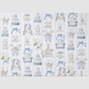 Papier Mousseline Berceau Vintage pour Bébé Fête de Naissance sur le