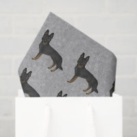 Berger Allemand Bi-Noir Dessin Animé Motif Gris