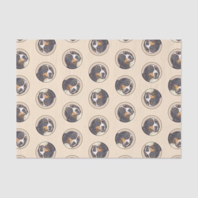 Papier Mousseline Bernese Mountain Dog Berner Peinture de mignons an (Recto)