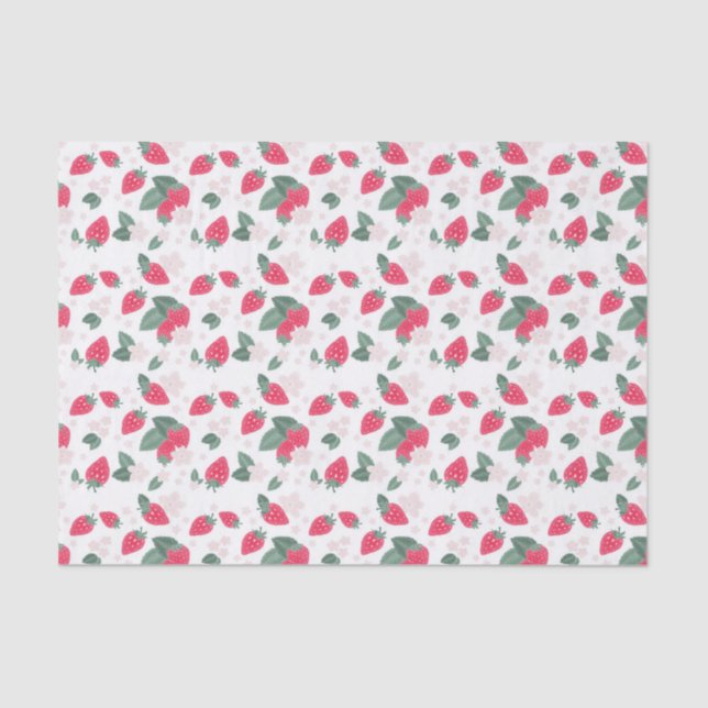 Papier Mousseline Berry Sweet Motif de fraises (Recto)