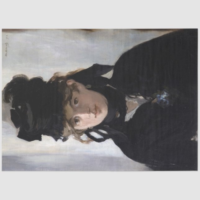 Papier Mousseline Berthe Morisot avec un bouquet de violettes, Manet (Recto)