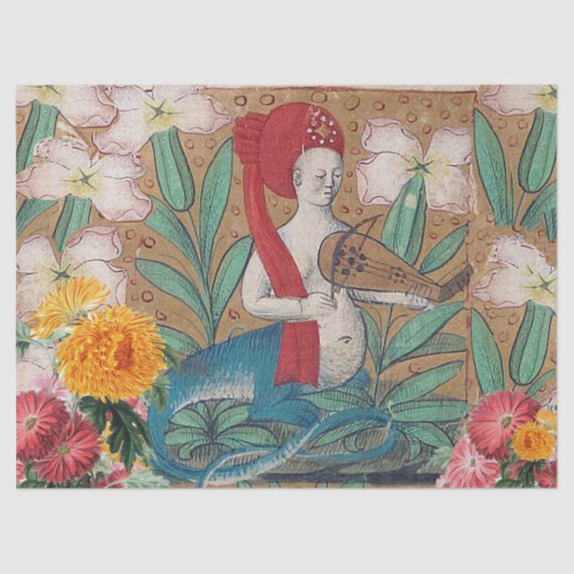 PAPIER MOUSSELINE BESTIAIRE MÉDIÉVAL, FAIRY MELLUSINA FAIRE DE LA MU (Recto)