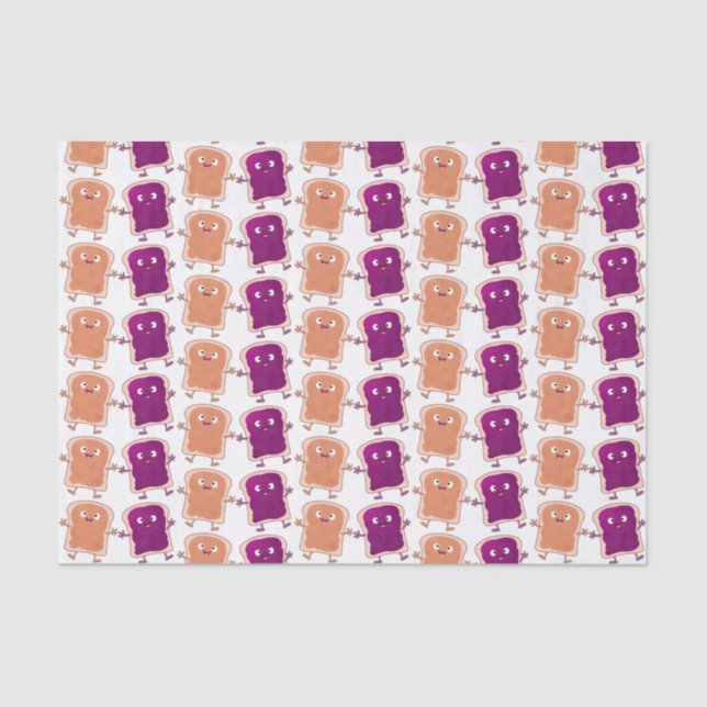 Papier Mousseline Beurre d'arachide mignonne et caricature sandwich  (Recto)