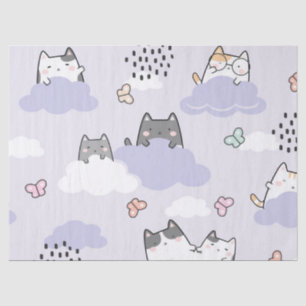 Papier Mousseline Beurre de chats mignonette Déchoupage de printemps