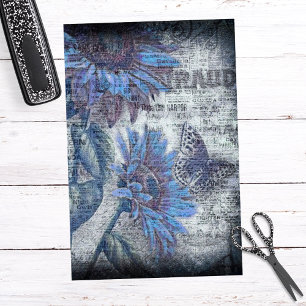 Papier Mousseline Beurre de tournesol russe Bleu Ephémère Découpage