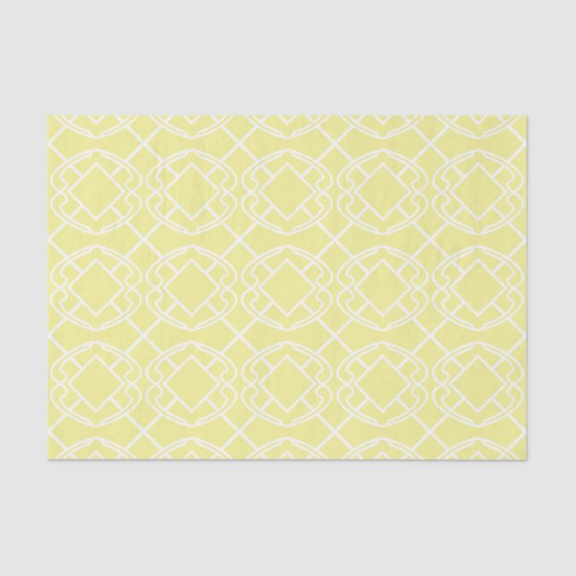 Papier Mousseline Beurre doux Cello Trellis Jaune Design (Recto)