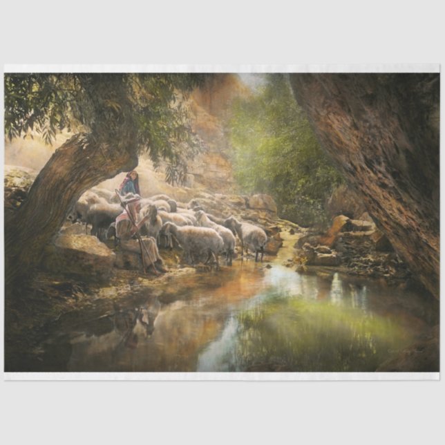 Papier Mousseline Bible - Le Seigneur est mon berger - 1910 (Recto)