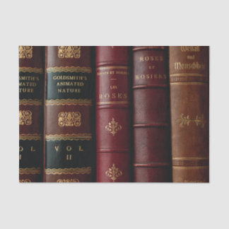 Papier Mousseline Bibliothèque d'antiquités Livre en cuir foncé Épin