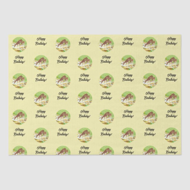 Papier Mousseline Biche et Faon Jaune (Recto)