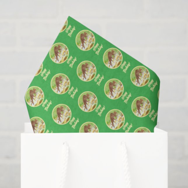 Papier Mousseline Biche et Faon Vert (Sac cadeau)