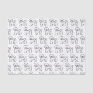 Papier Mousseline Bichon Frise mignonne Motif d'illustration de chie