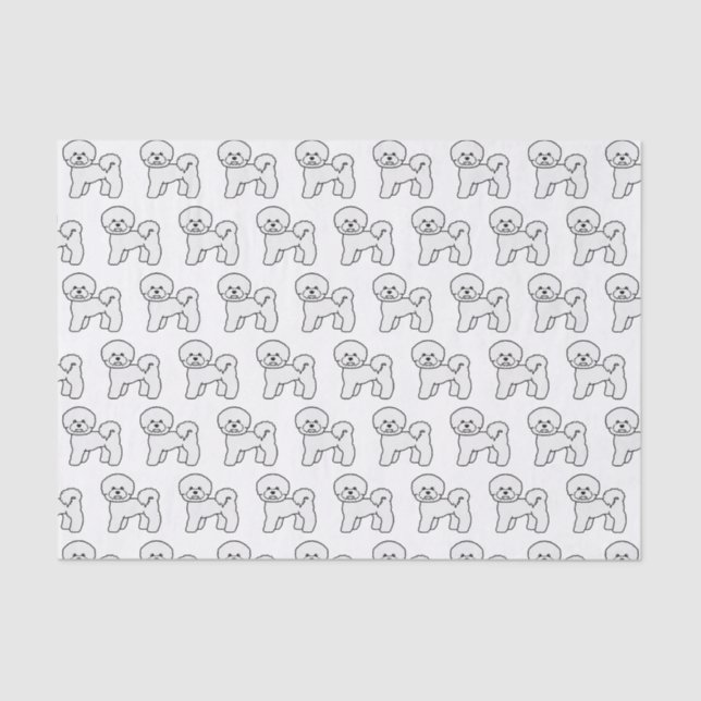Papier Mousseline Bichon Frise mignonne Motif d'illustration de chie (Recto)
