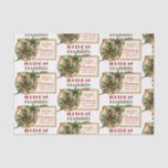 Papier Mousseline Biden/Harris 2020 Vintage Christmas Floral<br><div class="desc">Célébrez une victoire électorale historique cette année ! Elégant saint d'inspiration vintage colorée dans cadre doré avec "2020 - Noël est venu tôt cette année - Biden Harris" texte personnalisé.</div>