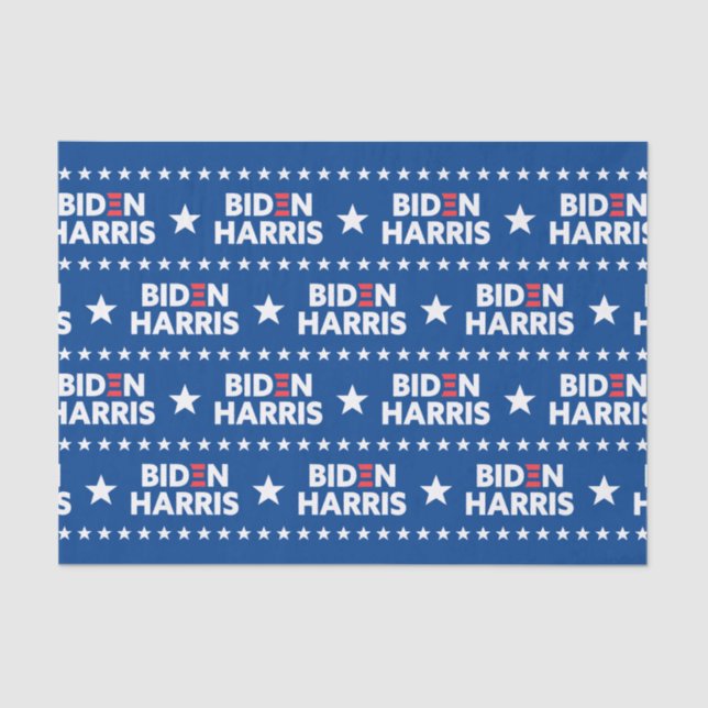 Papier Mousseline Biden / Harris White Stars Motif Blue (Recto)