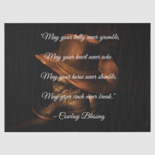 Papier Mousseline Bienheureux Cowboy Casquette et bottes de l'Ouest