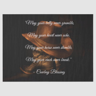 Papier Mousseline Bienheureux Cowboy Casquette et bottes de l'Ouest