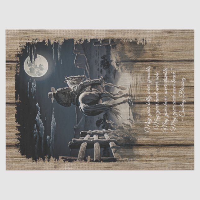 Papier Mousseline Bienheureux Cowboy Cheval Occidental Homme (Recto)