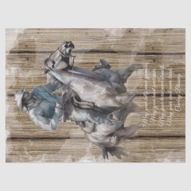 Papier Mousseline Bienheureux Cowboy Cheval Occidental Homme (Recto)