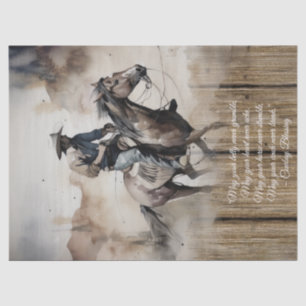 Papier Mousseline Bienheureux Cowboy Cheval Occidental Homme