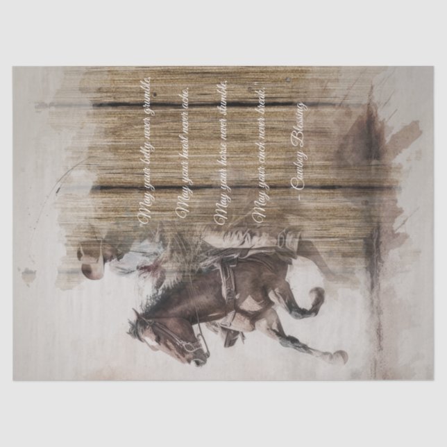 Papier Mousseline Bienheureux Cowboy Cheval Occidental Homme (Recto)