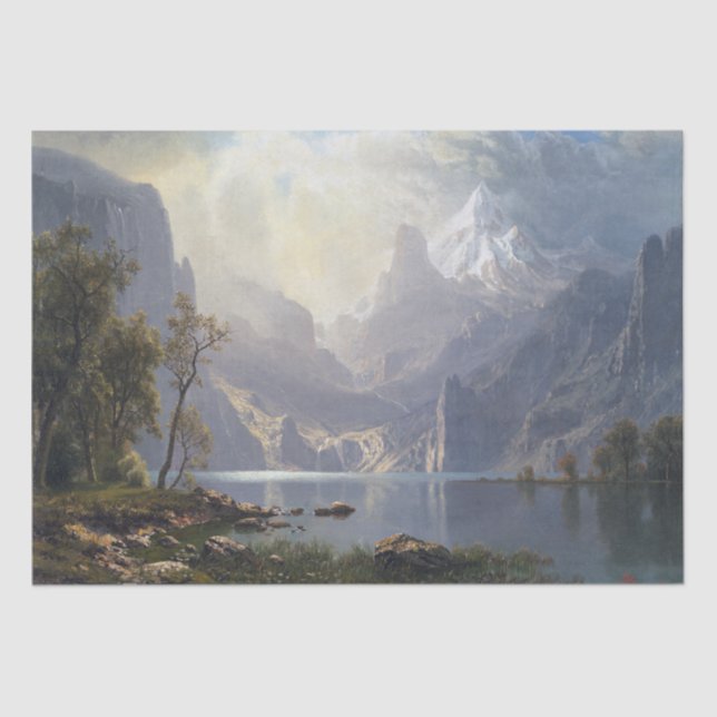 Papier Mousseline Bierstadt Mountains Lake Wilderness Tissus Paper (Recto)