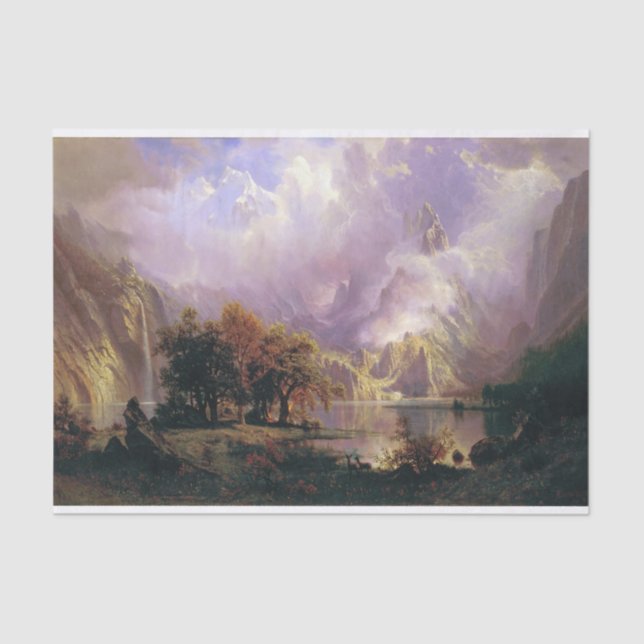 Papier Mousseline Bierstadt Peinture Paysage Montagne Rocheuse (Recto)