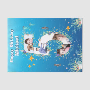 Papier Mousseline Big 5th Under the Sea Anniversaire Photo Collage