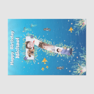 Papier Mousseline Big 7th Under the Sea Anniversaire Photo Collage