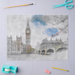 Papier Mousseline Big Ben, Londres, Royaume-Uni