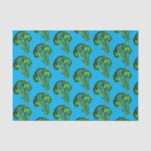 Papier Mousseline Big Broccoli Aquarelle bleu cadeau