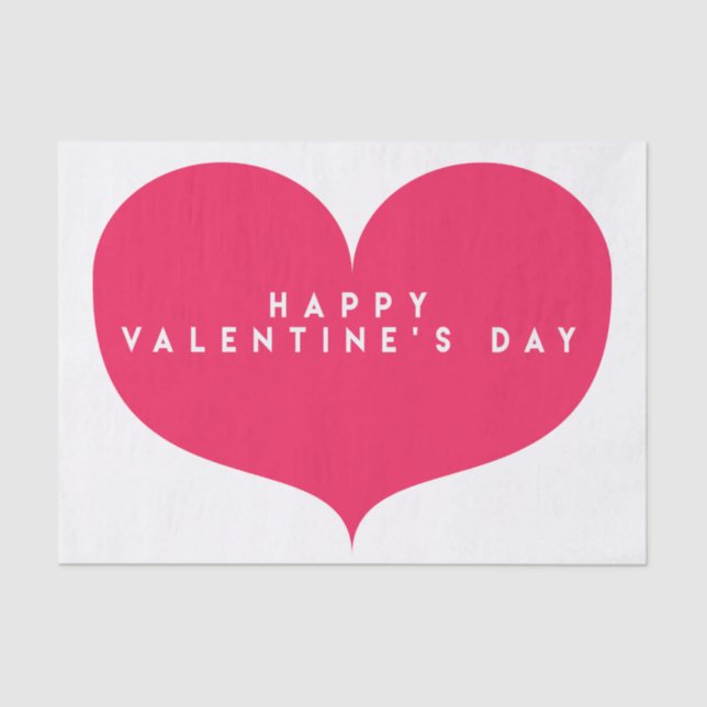Papier Mousseline Big Pink Heart Valentine's Day Tissus Paper (Recto)