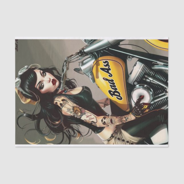 Papier Mousseline Biker Babe2 Bad to the Bone Edition (Recto)
