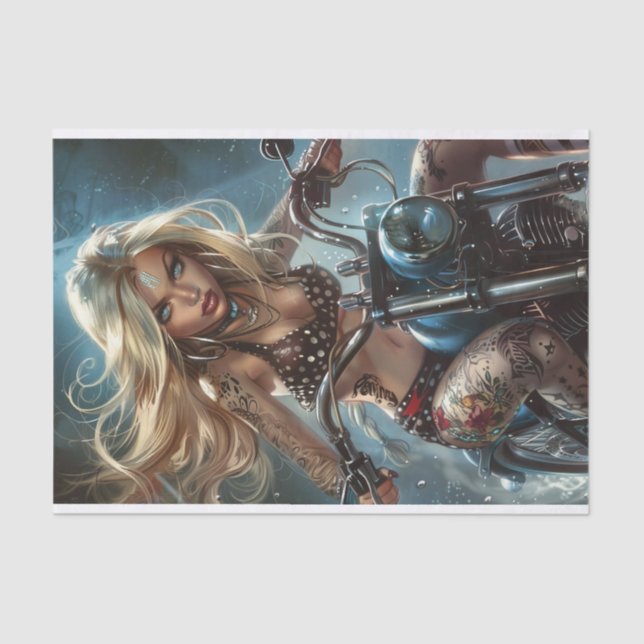 Papier Mousseline Biker Babe5 (Recto)