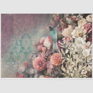 Papier Mousseline Bird & Floral, Demask patchwork motif découpage