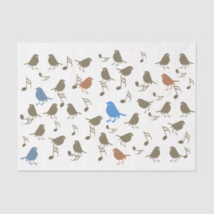 Papier Mousseline Bird Song Music Note Collage Découpage
