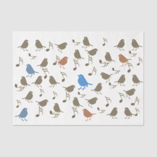 Papier Mousseline Bird Song Music Note Collage Découpage